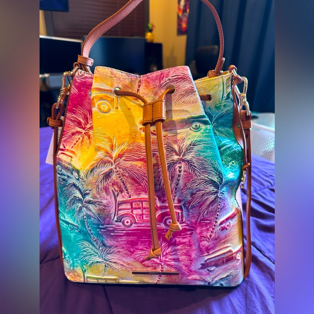 🆕Brahmin🌺Leather colorful Marlowe Celebrate Copa cabana purse NWT.